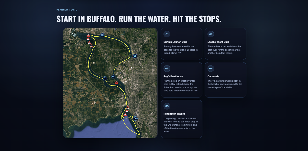 Buffalo Poker Run route map